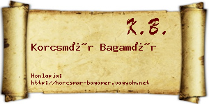 Korcsmár Bagamér névjegykártya